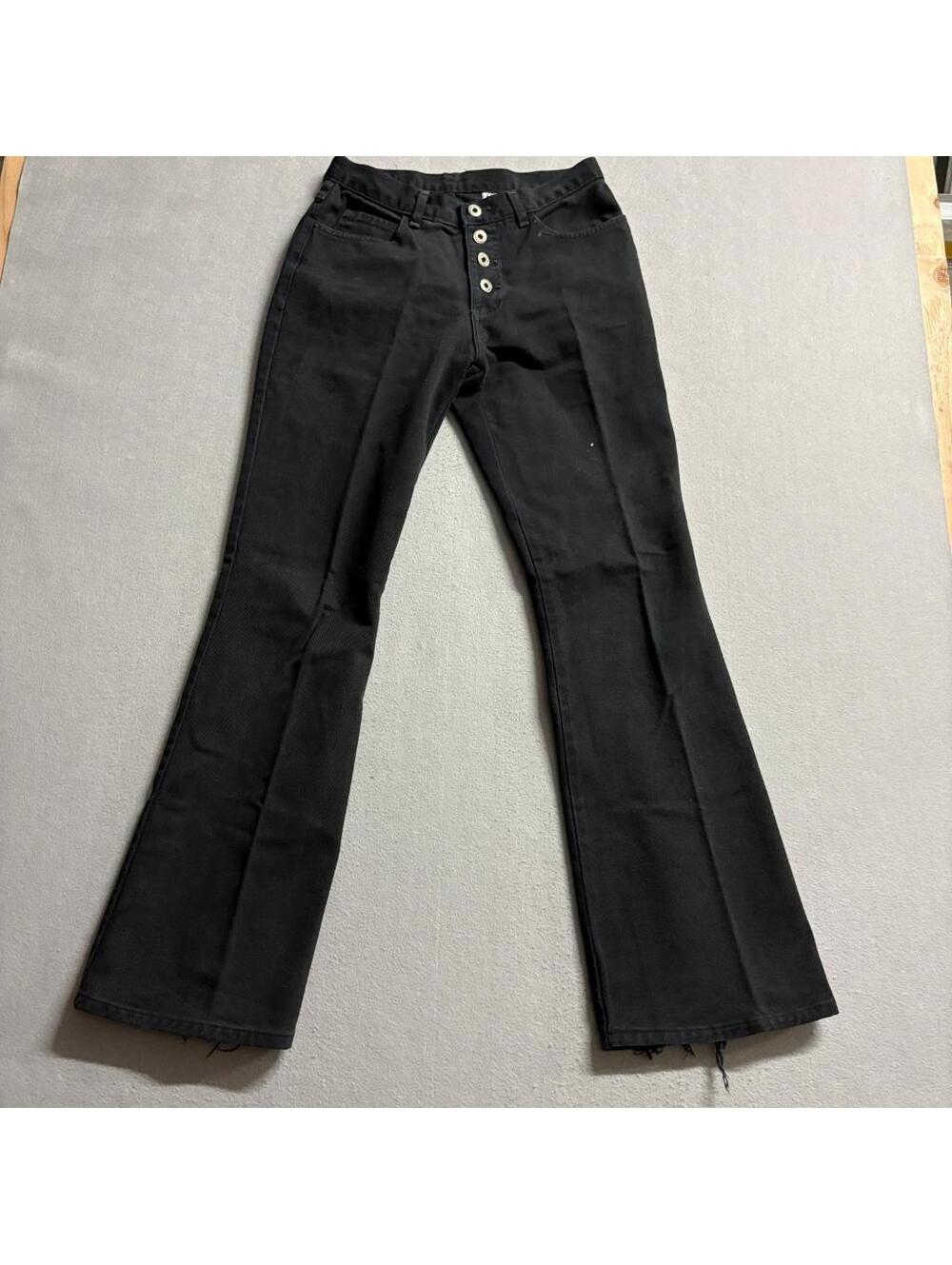 Eunina Vintage Flare Jeans Womens 7 Black High Rise Button Fly Denim Made in USA